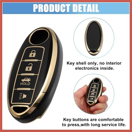 Silicone Smart Key Fob Case Cover for Infiniti QX80 2014 Key Fob Shell - Picture 4 of 7