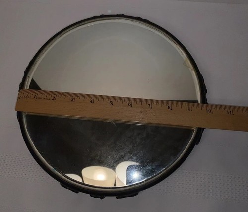 "Antigua bandeja de tocador redonda victoriana de 10"" con espejo biselado de vidrio**TAL CUAL***" - Imagen 9 de 22