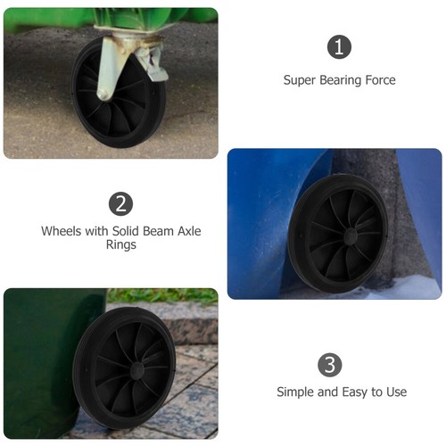 Trash Can Wheel Garbage Can Wheel Outdoor Trash Can Wheel Replacement Part - Picture 4 of 12