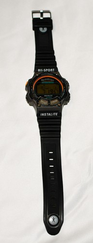 Gebrauchte Armitron Uhr Herren M112 All Sport Schwarz Kunststoff Licht Chron Datum Quarz - Bild 2 von 10
