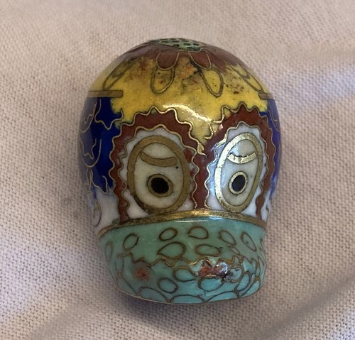 ANTIQUE CLOISONNE THIMBLE BIRD DESIGN SEWING THIMBLING ENAMELED BEAUTY PIECE