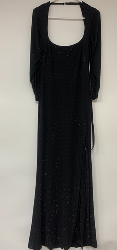 Maxi Vestido Club L London Broadway Negro Adornado Cola de Pescado Manga Dividida 14 - Imagen 2 de 15