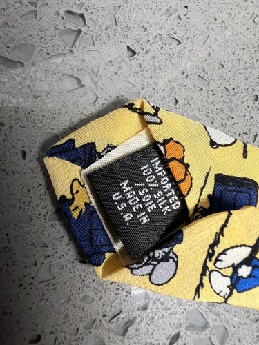 Peanuts Necktie Good Caddies are So Hard To Find Snoopy, Woodstock 100%silk - Picture 4 of 5
