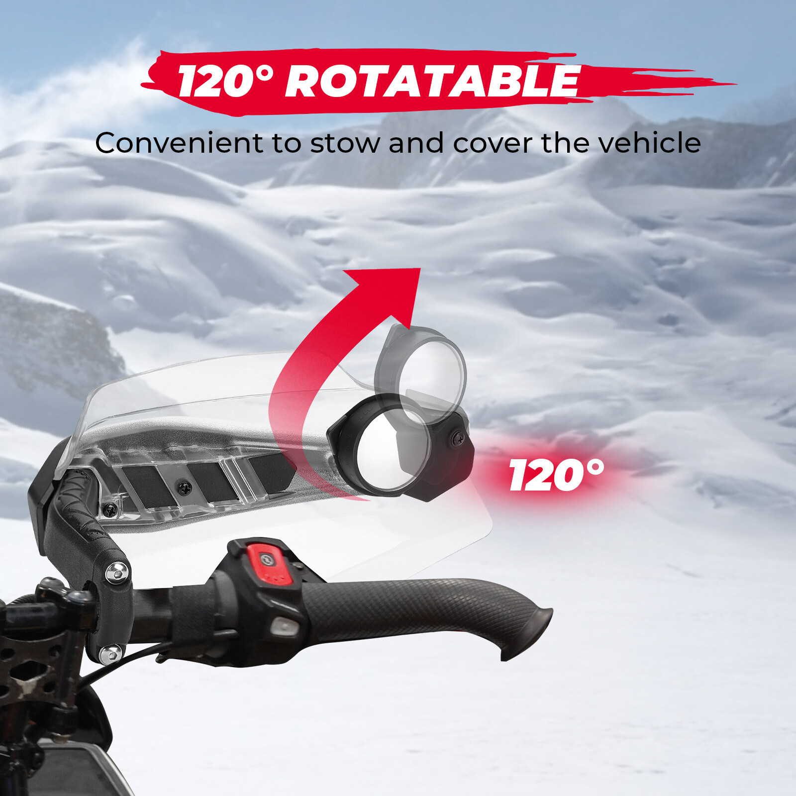 860200893 Snowmobiles Rearview Mirrors Handguard Pivoting Mirror for