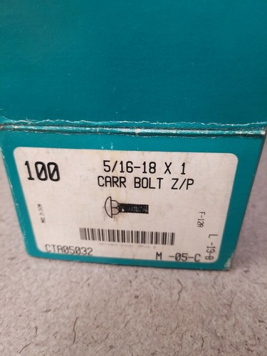 5/16"-18 x 1" - Carriage Bolt Zinc Plated Bolts Steel - QTY 100. (282-1) - Picture 2 of 3