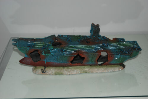 Aquarium großer Kriegsflugzeugträger & Felsfuß für Aquarien 38 x 9 x 12 cm - Bild 8 von 9
