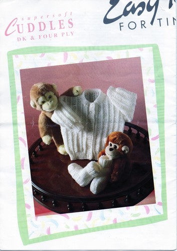 ~Chevy Baby Knitting Pattern For Cardigans. Leggings, Bonnets, Mitts & Bootees ~ - Picture 4 of 4