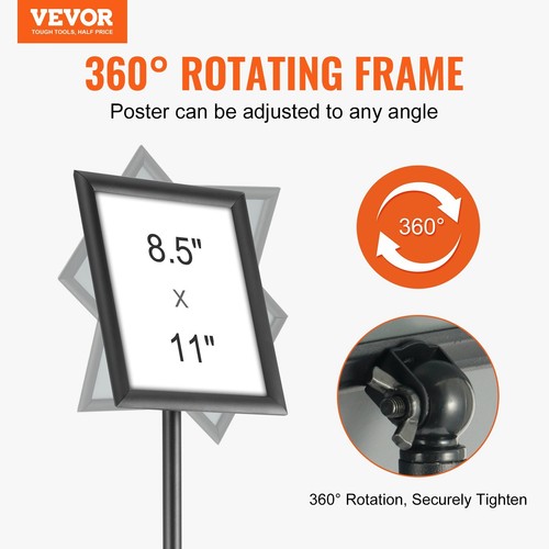 Soporte para letreros de pedestal soporte para póster ajustable base redonda de 8,5 x 11 pulgadas - Imagen 2 de 12