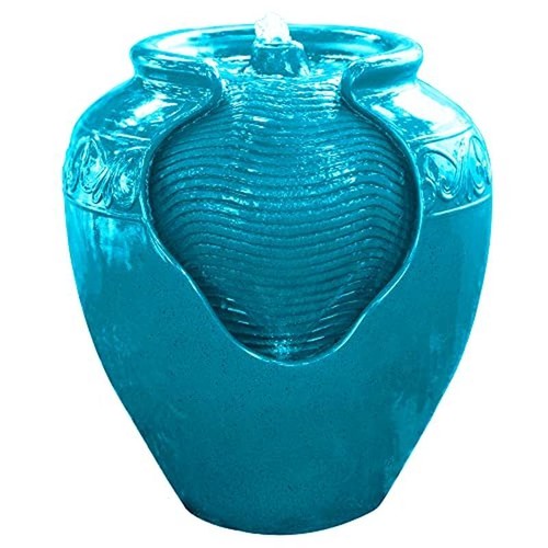 Indoor Outdoor Water Fountain Glazed Pot LED Lighted Pump Accessory Garden Decor - Picture 2 of 7