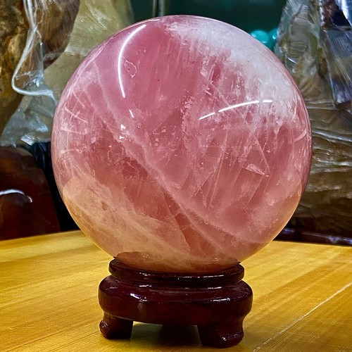 Bola esfera cristal cuarzo rosa natural 6,56 lb Reiki pulido especificaciones de curación - Imagen 2 de 18