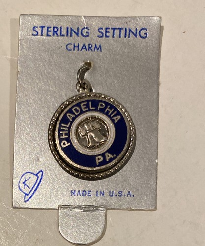 Vintage Sterling Setting Charm Philadelpia Pa.  Made In USA - Picture 1 of 4