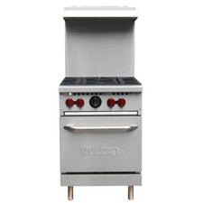 Vulcan SX24-4B 4 Burner Gas 24" SX Series Value Range with Space Saver Oven