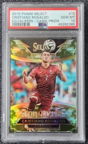 2015 Panini Select #15 Cristiano Ronaldo Equalizers Camo Prizm PSA-10  /249