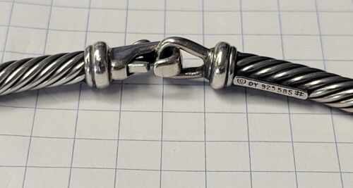 David Yurman Sterling And Gold Necklace..925/585. 15 Inches In Length. 4mm Thick - Picture 4 of 4