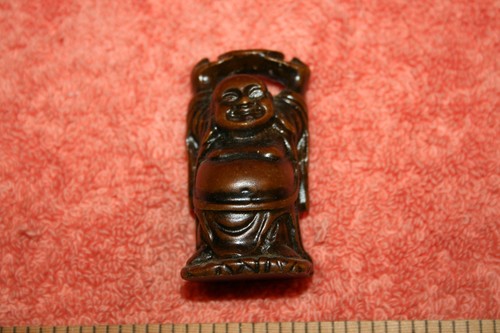 Vintage Standing Wood Carved Buddha Statue 2 1/4 inches - Picture 2 of 4