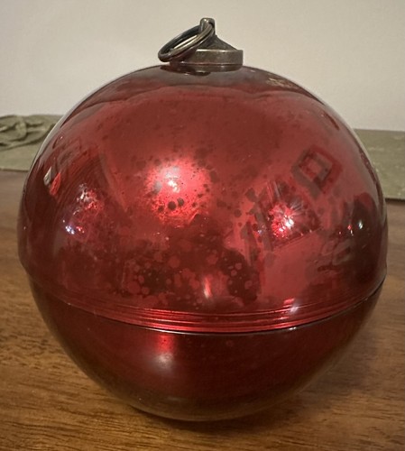 Weihnachtskerze, Duftkerze aus rotem oder grünem Quecksilberglas - Bild 2 von 9