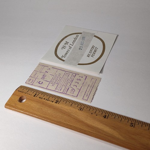 London 1980 Bus Ticket Tower of London Re-Enty  - Picture 3 of 3