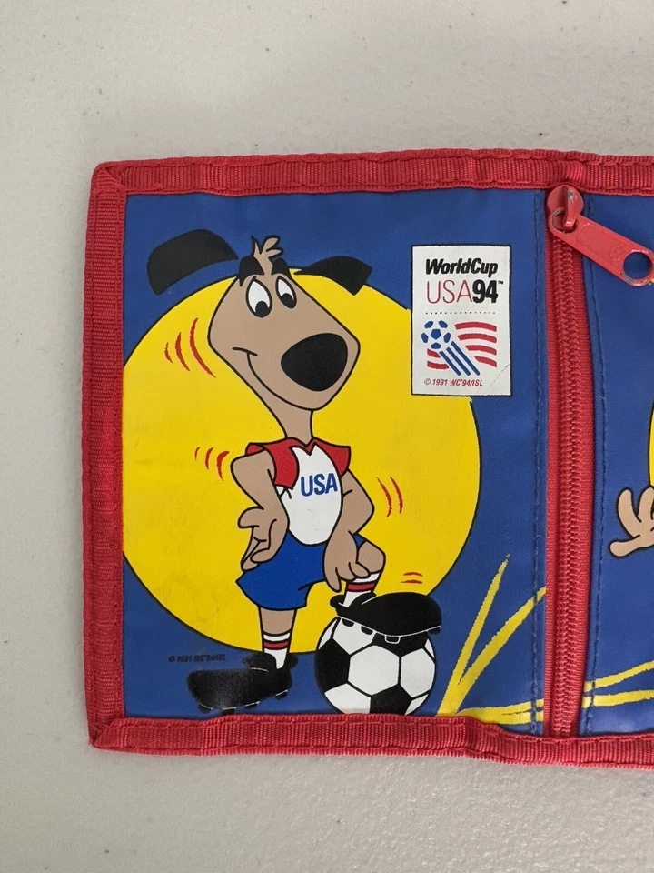 Billetera de fútbol vintage de la Copa Mundial de Estados Unidos 1994 FIFA fútbol mascota Coca Cola Foto 4 de 4