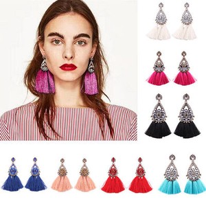 Women-Fashion-Rhinestone-Crystal-Long-Tassel-Drop-Dangle-Earrings-Thread-Fringe