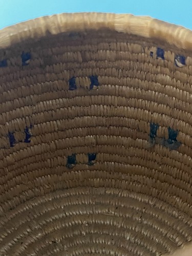 Antique Native American Yupik Alaska Coiled Beach Grass Basket 5" - Picture 5 of 12