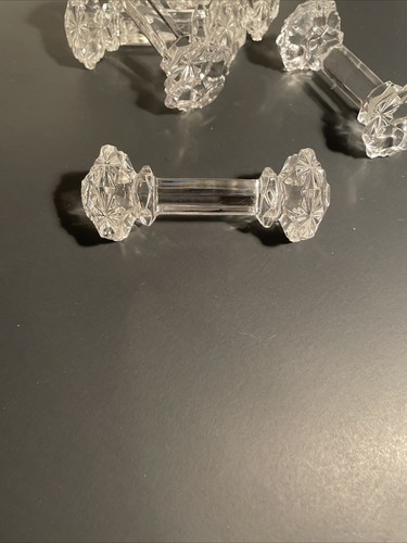 24% Lead Crystal Knife Rests In Dumbbell Shaped With Starburst Cut 6 In Set. - Picture 9 of 9