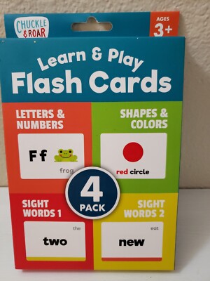 Learn & Play Flash Cards 4 Pack Ages 3+ Chuckle & Roar New letters and numbers 