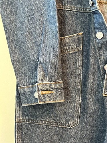 Lisa Says Gah Long Sleeve Medium Jumpsuit Overalls Denim Blue Jean WOW Buttons - Picture 3 of 13