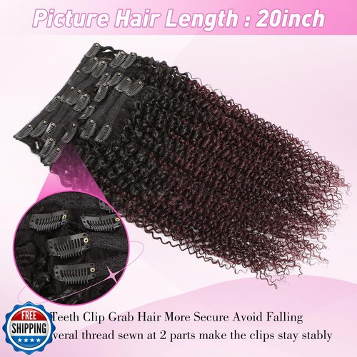 Urbeauty 1B/99J Extension Capelli Umani Veri Clip In per Donna, Borgogna K - Foto 2 di 5