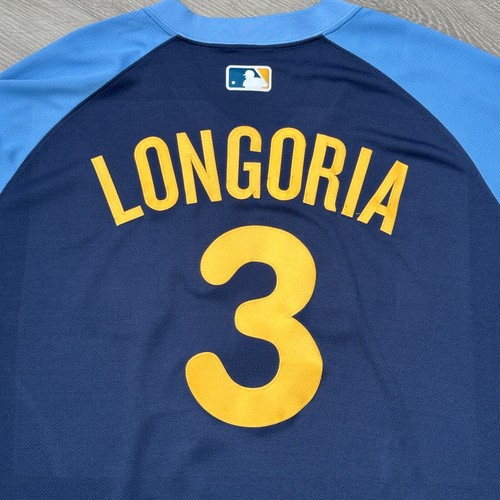 Authentic Evan Longoria Tampa Bay Rays Jersey 52 Majestic TBTC 1970s Inspired - Picture 4 of 8