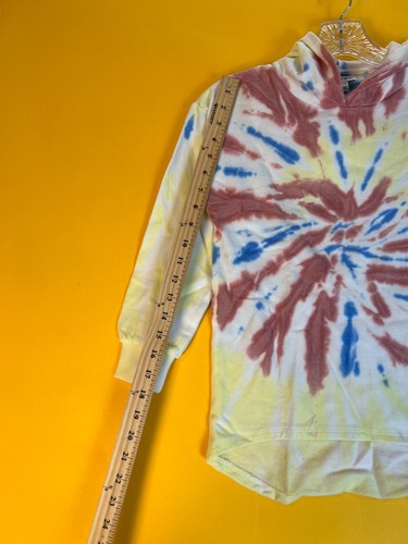 Love Fire Hi Lo Tie Dye Hooded Pullover Sweatshirt Youth Girls XS Multicolor NWT - Picture 4 of 5