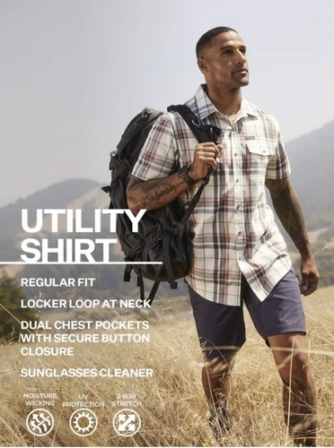 Wrangler Hombre Exterior Manga Corta Absorbe Humedad Upf 40 Ajuste Regular Nuevo A3 - Imagen 36 de 42
