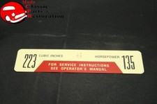 61 62 Ford Truck 223 135 Horsepower Air Cleaner Decal