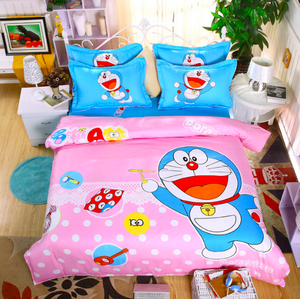 Doraemon pink linen enfant couette, oreiller coque linge de lit enfant Doraemon pink linen enfant couette, oreiller coque linge de lit enfant