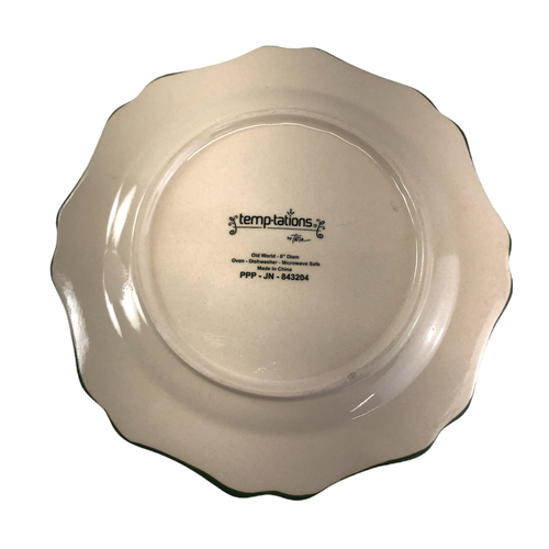 Temptation Old World Green Fluted Salad Plate Set of 4 - Picture 2 of 2