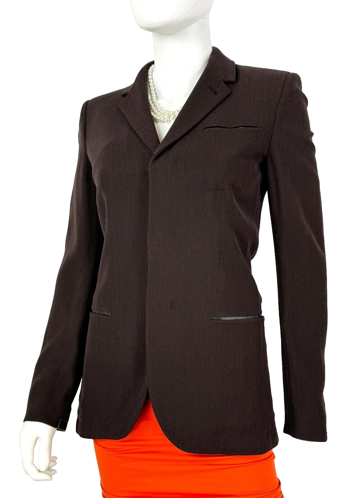 Jean Paul Gaultier Auth 4 US 40 IT S Wool Brown Blazer Jacket Coat Lined Runway