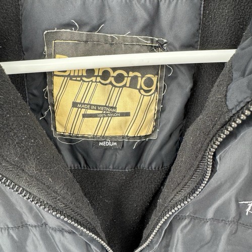 Billabong Jacket Men Medium Black Quilted Full Zip Mock Neck Fleece Lined Skater - Picture 5 of 8