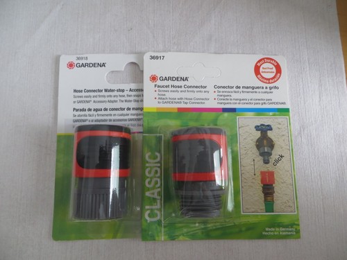 Juego de conectores rápidos de manguera GARDENA 36917 y 36918 (hombre y mujer) hechos en Alemania - Imagen 2 de 2
