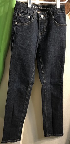 Arizona Girls Jean Sz 10 Regular Slim Fit Atomic Hearts Bling Pkt Jewel grommets - Picture 2 of 9