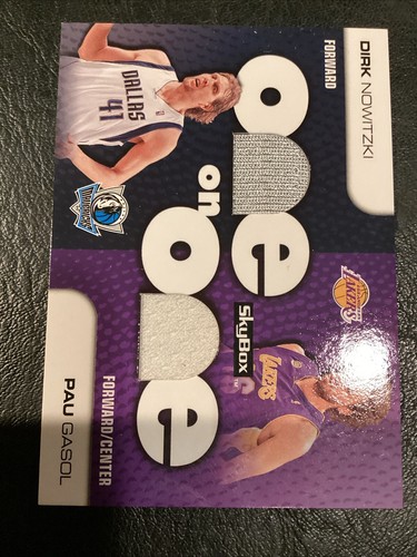 2008-09 Skybox One on One Memorabilia Dirk Nowitzki Pau Gasol #OO-NG HOF LAKERS - Picture 3 of 6