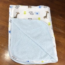Carters Baby Security Blanket Velour Jungle Animal Blue Sherpa Frog Elephant Zoo