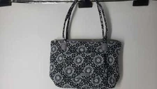 VERA BRADLEY WOMENS CARSON EAST WEST TOTE BAG 24409-M08 CHARCOAL MEDALLION