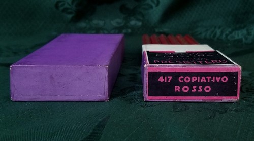 ASTUCCIO MATITA NAZIONALE PRESBITERO COMPLETO 12 MATITE NUOVE ROSSO VENTENNIO F - Foto 7 di 12