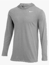 Nike Mens Dry Long Sleeve Hooded Tee Dark Grey Heather CJ1696-063