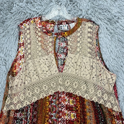 Take Two Clothing Co. Shift Mini Dress Women's Plus 1X Lace Crochet Hippe Boho - Picture 2 of 9