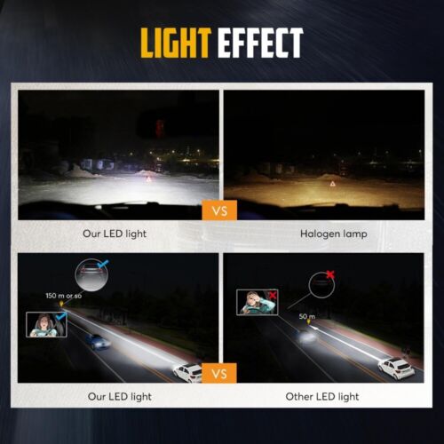 IRONWALLS 9005 LED Headlight 6000K High Beam Conversion Kits Super Bright White - Picture 5 of 12