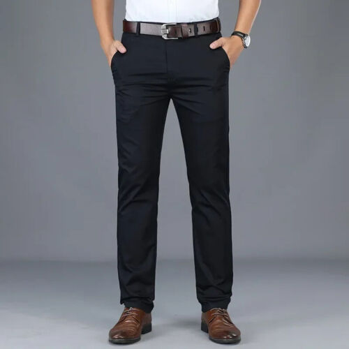 Stretch Chino Slim Fit Mens Relaxed Casual Cotton Dress Skinny Pants Size 30-40 - Picture 13 of 28