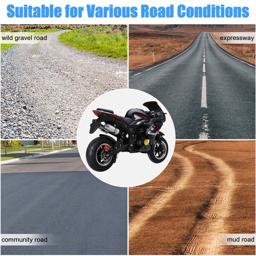 US Kids Mini Ride On Motorcycle Gas Pocket Bike 49cc 4-Stroke 8 Inch Wheels  - Picture 11 of 12