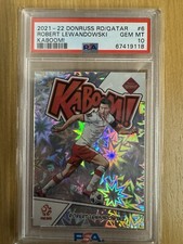 2021-22 Panini Donruss Road To Qatar #6 Robert Lewandowski Kaboom! PSA 10 SSP