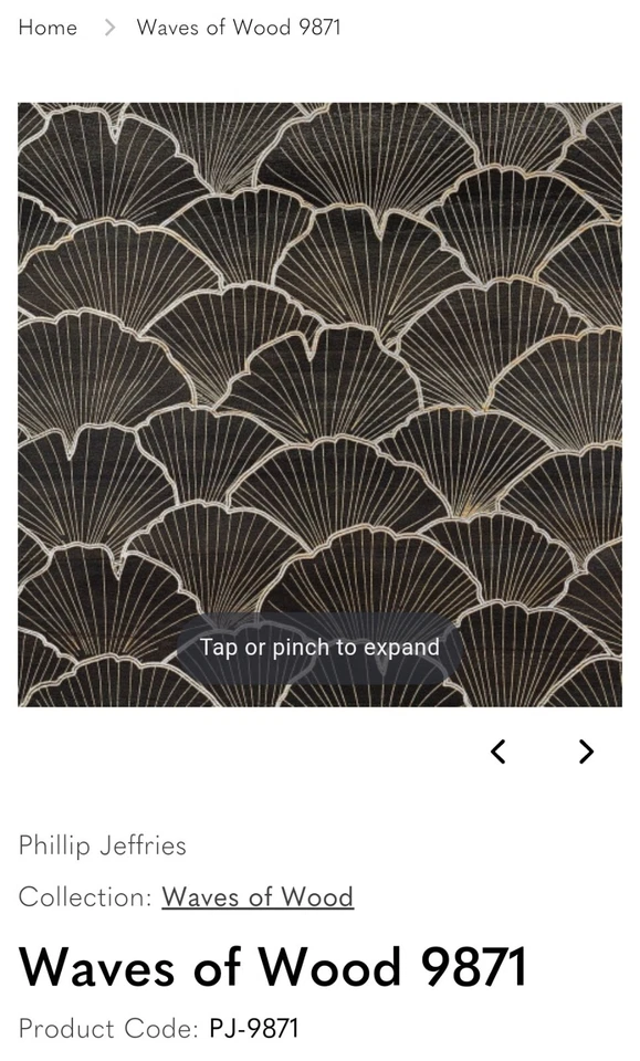 Phillip Jefferies Ondas de Carbón de Madera con Flecha de Madera Plata 9871 Precio 1/3 Foto 2 de 4