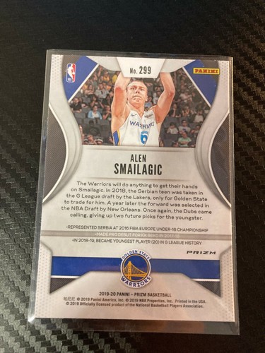 19-20 Panini Prizm Alen Smailagic 2 card Base, Red White, Blue Prizm RC Warriors - Picture 2 of 4